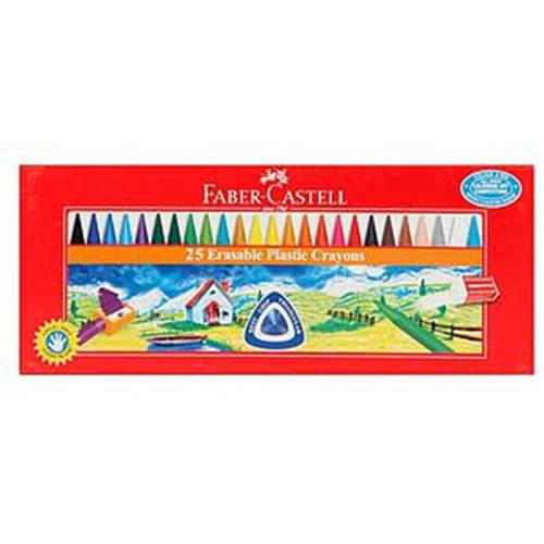 FABER CASTELL PLASTIC CRAYONS 25PC